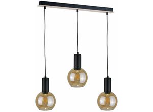 5056013664246 - Keter Lighting - 2026 Jantar Bar Pendel-Deckenleuchte Holz 60cm 3x E27