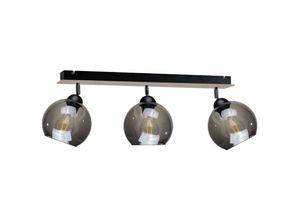 5056013664321 - Keter Lighting - 1336 Holz Deckenstrahler Bar Schwarz 60cm 3x E27