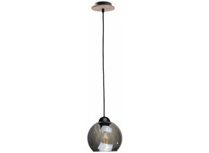 5056013664383 - Keter Lighting - 1338 Wood Dome Pendelleuchte Schwarz 15cm 2x E27