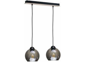 5056013664390 - 1339 Wood Bar Pendelleuchte Schwarz 50cm 2x E27 - Keter Lighting