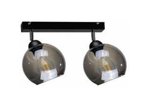 5056013664437 - Keter Lighting - 1219 Yuno Twin Deckenstrahler Schwarz 50cm 2x E27