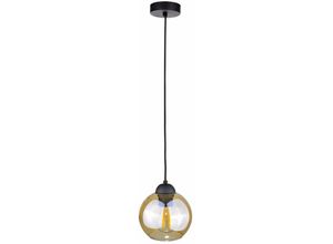 5056013664505 - Keter Lighting - 1964 Ambre Dome Pendelleuchte Schwarz 15cm 1x E27