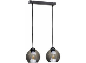 5056013664550 - Keter Lighting - 1318 Yuno Bar Pendelleuchte Schwarz 50cm 2x E27
