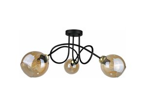 5056013664666 - Keter Lighting - 2002 Venus Multi Arm Halbbündige Deckenleuchte Gold 70cm 3x E27