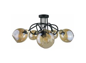 5056013664673 - Keter Lighting - 2003 Venus Multi Arm Halbbündige Deckenleuchte Gold 70cm 5x E27