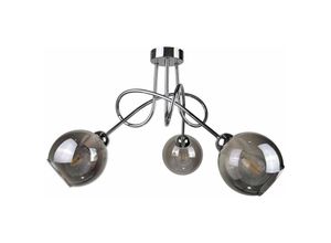 5056013664758 - Keter Lighting - 1280 Ring Multi Arm Semi Flush Deckenleuchte Silber 70cm 3x E27