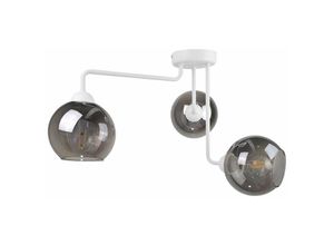 5056013664789 - Keter Lighting - 1295 Cosmo Multi Arm Halbbündige Deckenleuchte Weiß 50cm 3x E27