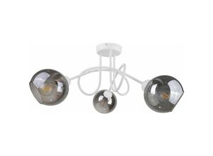 5056013664802 - Keter Lighting - 1278 Ring Multi Arm Semi Flush Deckenleuchte Weiß 70cm 3x E27