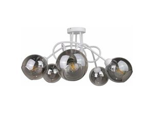 5056013664819 - Keter Lighting - 1279 Ring Multi Arm Semi Flush Deckenleuchte Weiß 70cm 5x E27