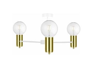 5056013665014 - 1715 Arde Multi Arm Semi Flush Deckenleuchte Weiß Gold 60cm 3x E27 - Keter Lighting