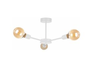 5056013665113 - Keter Lighting - 1450 Sun Multi Arm Semi Flush Deckenleuchte Weiß 40cm 3x E27