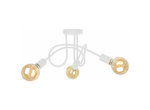 5056013665236 - Keter Lighting - 1923 Rumba Multi Arm Halbbündige Deckenleuchte Weiß 50cm 3x E27