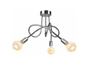 5056013665274 - Keter Lighting - 1927 Rumba Multi Arm Halbbündige Deckenleuchte Silber 50cm 3x E27