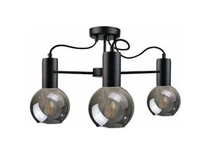 5056013665311 - Keter Lighting - 1760 Liv Multi Arm Semi Flush Deckenleuchte Schwarz 60cm 3x E27