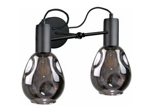 5056013665342 - Keter Lighting - 1763 Kari Wandleuchte Schwarz 25cm 2x E27