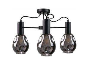 5056013665359 - Keter Lighting - 1764 Kari Multi Arm Semi Flush Deckenleuchte Schwarz 60cm 3x E27