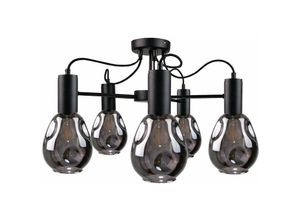 5056013665366 - Keter Lighting - 1765 Kari Multi Arm Semi Flush Deckenleuchte Schwarz 60cm 5x E27