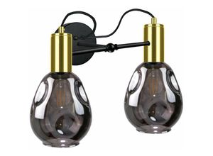 5056013665540 - 1783 Kari Wandleuchte Schwarz Gold 25cm 2x E27 - Keter Lighting