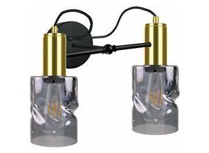 5056013665588 - Keter Lighting - 1787 Inger Wandleuchte Schwarz Gold 25cm 2x E27