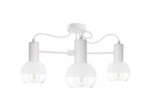 5056013665717 - Keter Lighting - 1800 Arne Multi Arm Semi Flush Deckenleuchte Weiß 60cm 3x E27