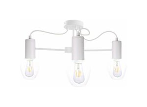 5056013665755 - Keter Lighting - 1804 Maya Multi Arm Semi Flush Deckenleuchte Weiß 60cm 3x E27