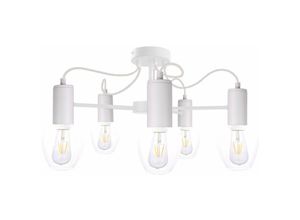 5056013665762 - Keter Lighting - 1805 Maya Multi Arm Semi Flush Deckenleuchte Weiß 60cm 5x E27