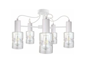 5056013665809 - Keter Lighting - 1809 Inger Multi Arm Semi Flush Deckenleuchte Weiß 60cm 5x E27