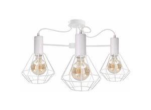 5056013665878 - Keter Lighting - 1816 Lars Multi Arm Semi Flush Deckenleuchte Weiß 60cm 3x E27