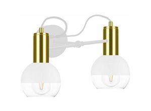 5056013665908 - Keter Lighting - 1819 Arne Wandleuchte Weiß Gold 25cm 2x E27