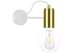 5056013665939 - Keter Lighting - 1822 Maya Wandleuchte Weiß Gold 25cm 1x E27