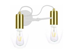 5056013665946 - Keter Lighting - 1823 Maya Wandleuchte Weiß Gold 25cm 2x E27