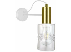 5056013665977 - Keter Lighting - 1826 Inger Wandleuchte Weiß Gold 25cm 1x E27