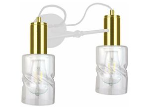 5056013665984 - Keter Lighting - 1827 Inger Wandleuchte Weiß Gold 25cm 2x E27