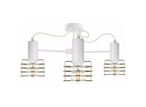 5056013666035 - Keter Lighting - 1832 Rune Multi Arm Halbbündige Deckenleuchte Weiß 60cm 3x E27