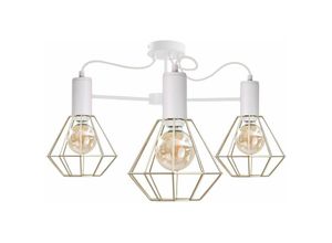 5056013666073 - Keter Lighting - 1836 Lars Multi Arm Semi Flush Deckenleuchte Weiß 60cm 3x E27