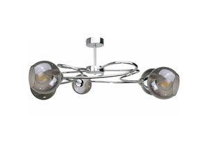 5056013666141 - Keter Lighting - 1890 Blom Multi Arm Semi Flush Deckenleuchte Silber 65cm 5x E27