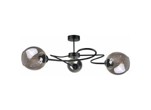 5056013666196 - Keter Lighting - 1643 Blom Multi Arm Semi Flush Deckenleuchte Schwarz 65cm 3x E27