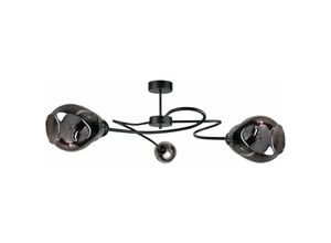 5056013666233 - Keter Lighting - 1653 Zahra Multi Arm Semi Flush Deckenleuchte Schwarz 67cm 3x E27