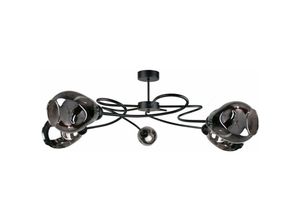 5056013666240 - Keter Lighting - 1654 Zahra Multi Arm Semi Flush Deckenleuchte Schwarz 67cm 5x E27