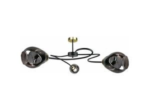 5056013666257 - Keter Lighting - 1655 Zahra Multi Arm Semi Flush Deckenleuchte Schwarz 67cm 3x E27