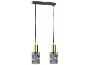 5056013666431 - 1548 Cross Bar Pendel-Deckenleuchte Schwarz 50cm 2x E27 - Keter Lighting