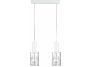 5056013666486 - 1553 Cross Bar Pendel-Deckenleuchte Weiß 50cm 2x E27 - Keter Lighting