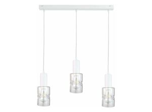 5056013666493 - Keter Lighting - 1554 Cross Bar Pendel-Deckenleuchte Weiß 60cm 3x E27