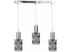 5056013666592 - Keter Lighting - 1564 Cross Bar Pendelleuchte Dunkelsilber 60cm 3x E27