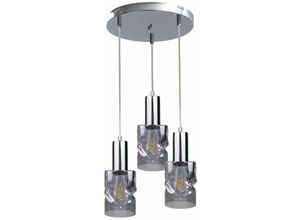 5056013666615 - Keter Lighting - 1566 Cross Cluster Pendel-Deckenleuchte Dunkelsilber 30cm 3x E27