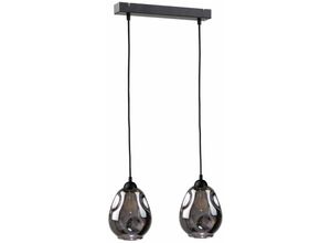 5056013666646 - Keter Lighting - 1569 Loki Bar Pendelleuchte Schwarz 50cm 2x E27