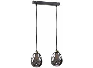 5056013666691 - Keter Lighting - 1574 Loki Bar Pendelleuchte Schwarz 50cm 2x E27