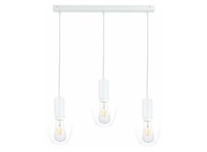 5056013666875 - 1615 Verre Bar Pendel-Deckenleuchte Weiß 60cm 3x E27 - Keter Lighting