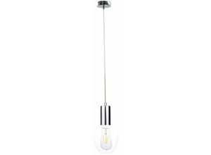 5056013666899 - Keter Lighting - 1617 Verre Dome Pendelleuchte Silber 15cm 1x E27