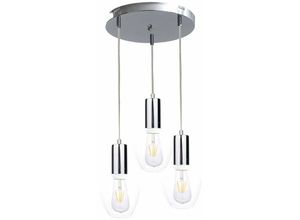 5056013666929 - Keter Lighting - 1620 Verre Cluster Pendelleuchte Silber 30cm 3x E27